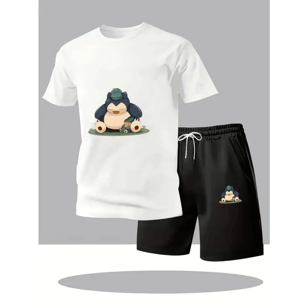 

2026 Men's Summer Fitness Sportswear Short-Sleeved T-Shirt And Shorts Two-Piece Set Breathable Quick-Drying Casual Wear