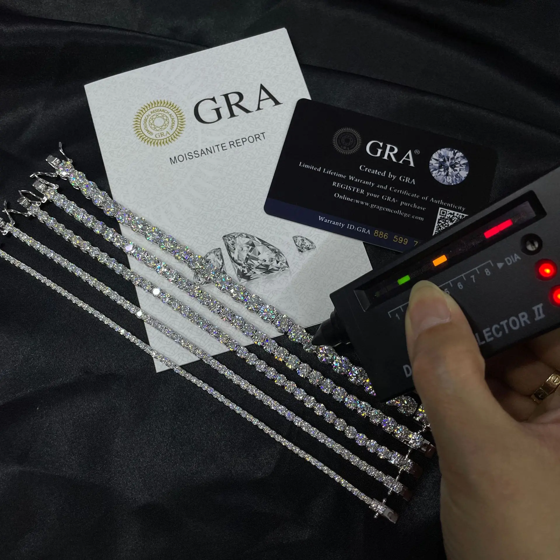 2mm/3mm/4mm/5mm Moissanite Tennis Bracelets 18K White Gold Solid 925 Silver GRA Lab Diamond Bracelet For Women Men Wedding