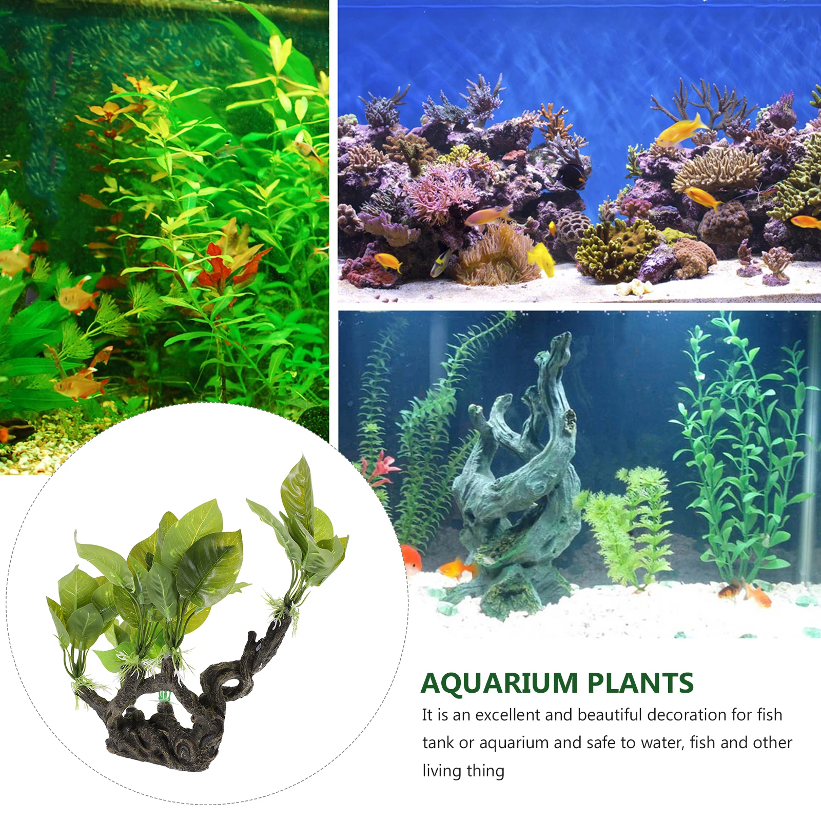 

Sinking Wood Water Grass Artificial Plants for Fish Tank Aquarium Decoration Lifelike Natural Grass Easy Clean Safe Decor Pet