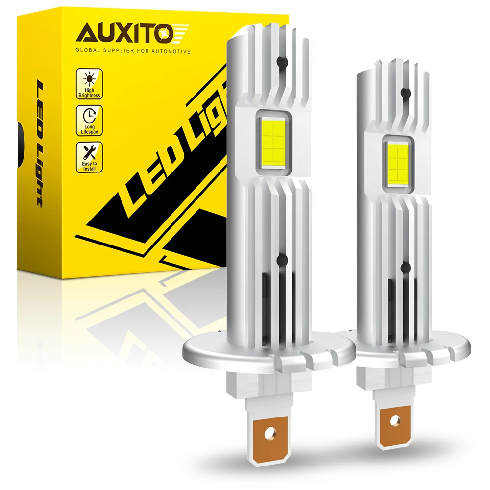 

AUXITO 2Pcs H1 LED Bulbs Canbus No Error 12000LM 6500K Super White Car Headlight Driving Running Light CSP Chips LED Auto Lamp