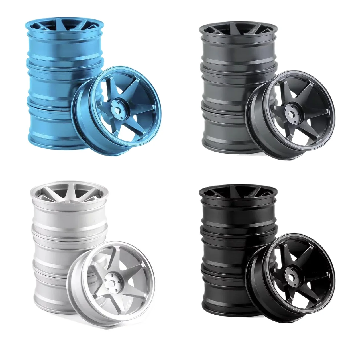 4 szt. 52mm 1/10 RC Samochód Wyścigowy Driftowy na Szosę Metalowe Felgi Piasty TE37 do Tamiya Kyosho HSP HPI Sakura Traxxas RedCat