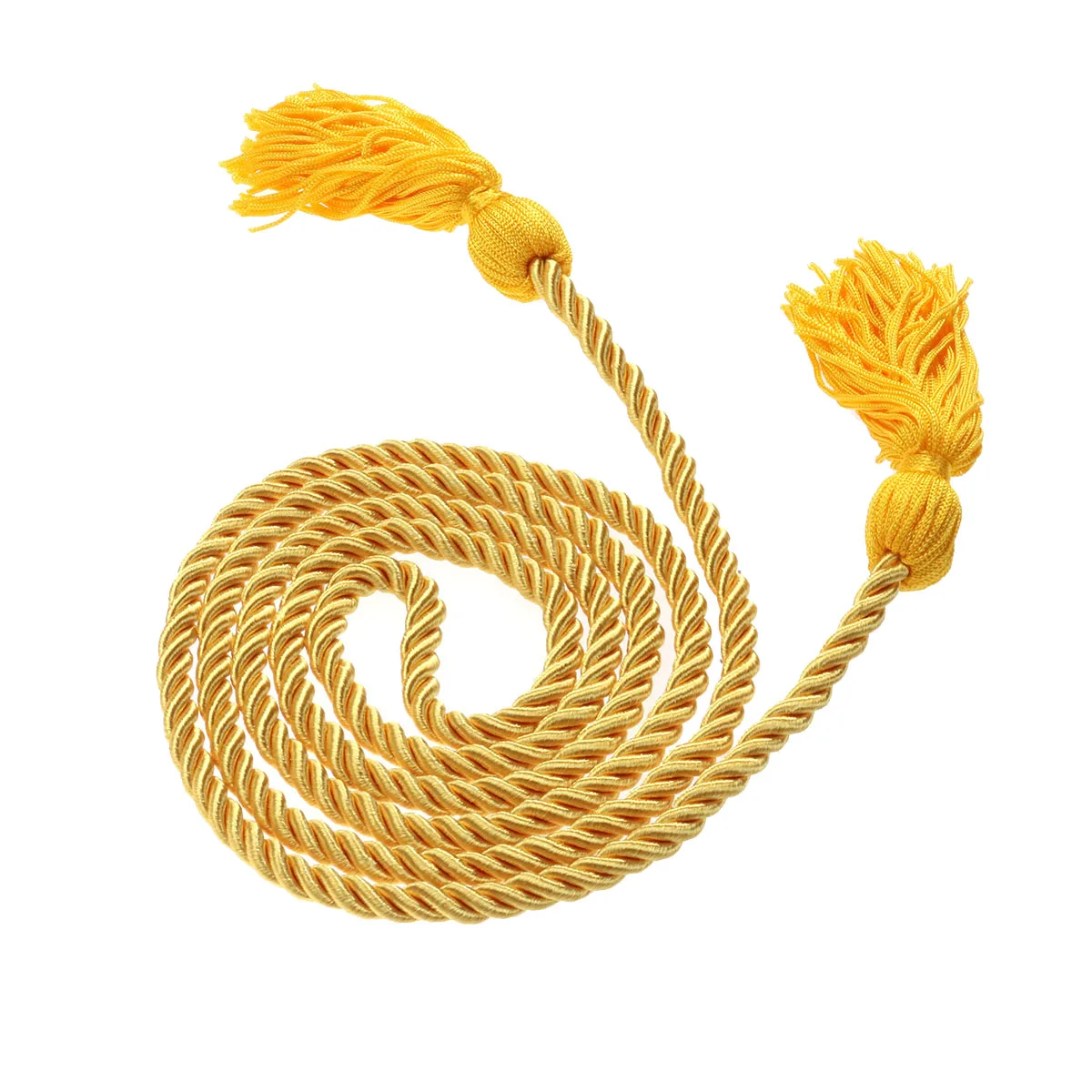 

Braided Solid Color Honor Graduation Cords 63 Inches Long 1/4 Inch Thick Rayon 4 Inch Tassels Yellow For Ceremony Handicraft