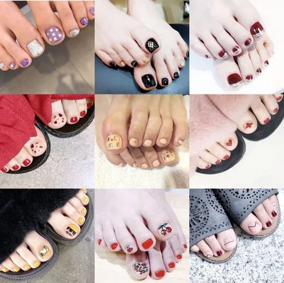 Pegatinas de uñas postizas autoadhesivas para mujer, envolturas de uñas de dedo del pie completo, diseño de uñas postizas, sin hornear, flor