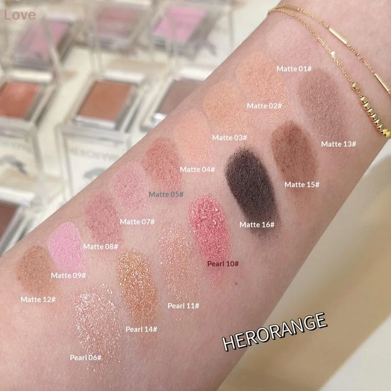 HERORANGE fard à paupières mat rose pêche Blush nu marron Contour du visage imperméable longue durée paillettes mat fard à paupières apprêt maquillage