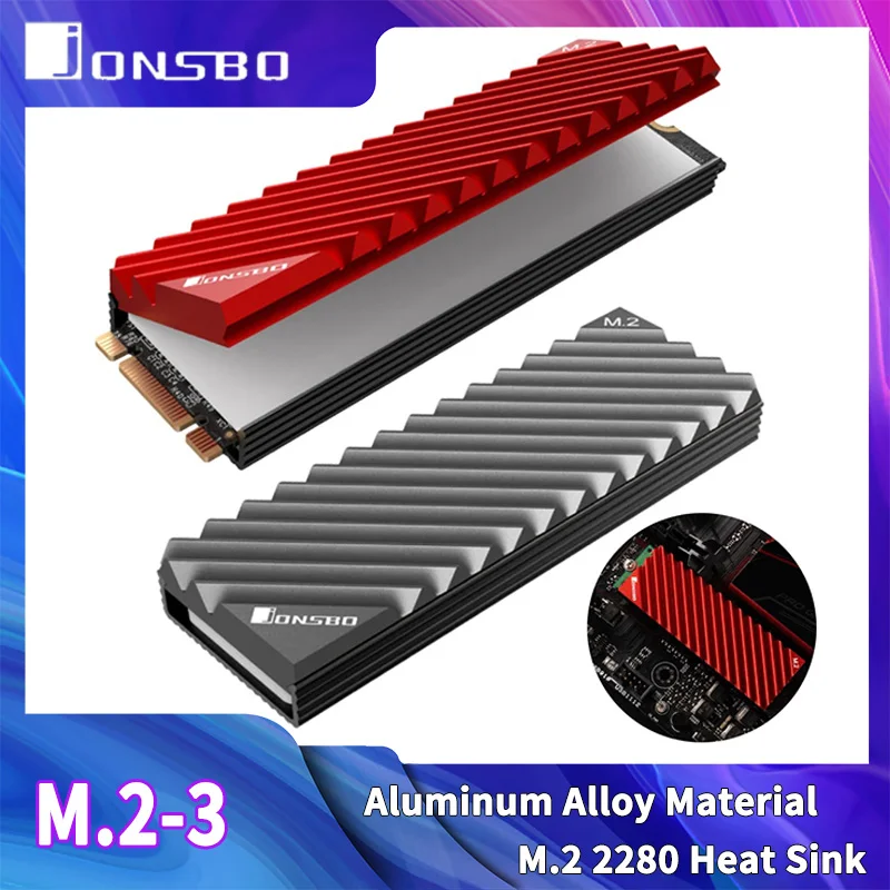 JONSBO M.2 2280 Solid State Hard Disk Aluminum Heatsink with Thermal Pad for m2 Desktop PC Thermal Gasket PC Accessories