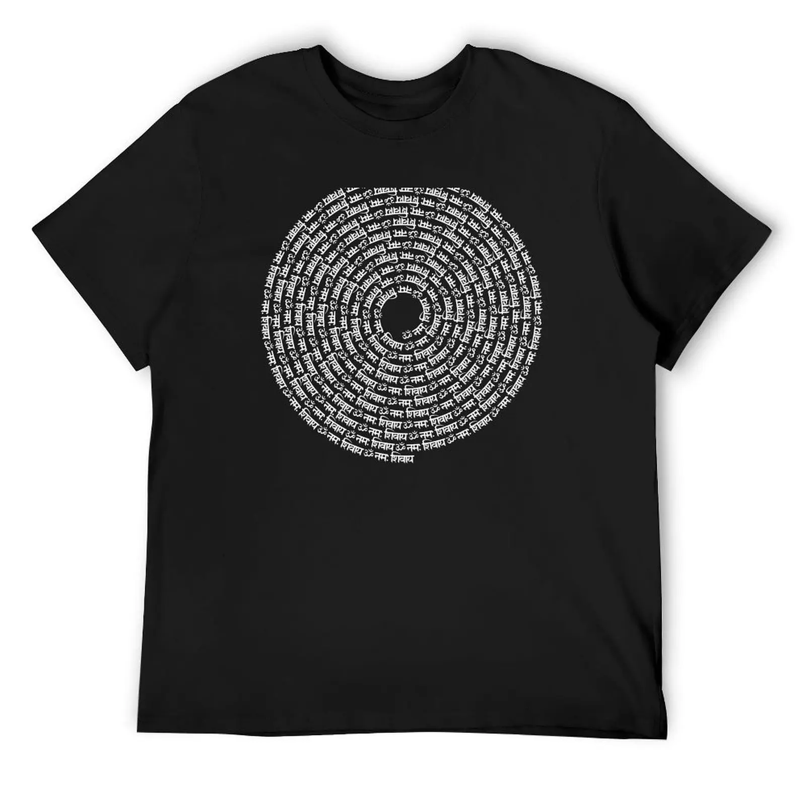 SPIRAL MALA - 108 OM NAMAH SHIVAYA MANTRA - White T-Shirt oversized shirts graphic sweat mens cotton t shirts