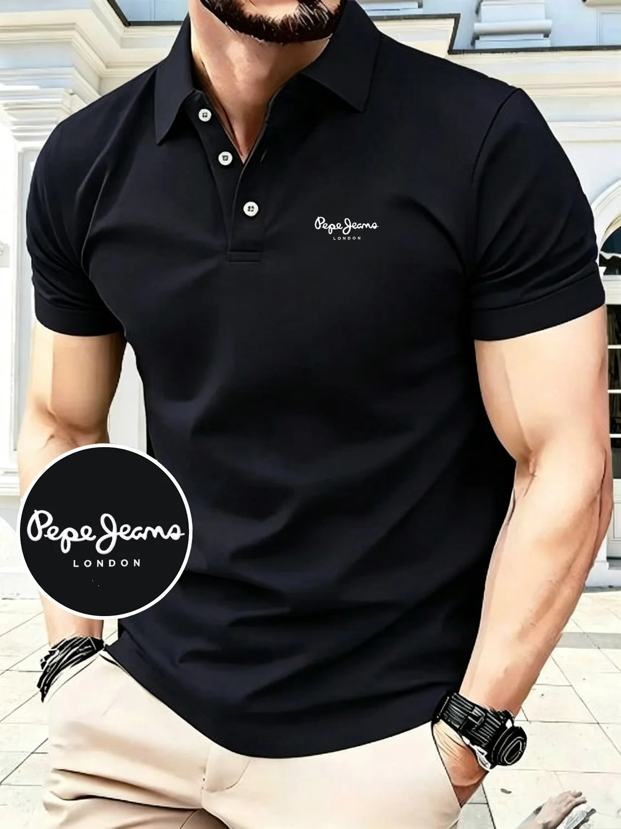 Men's Summer polo shirt comfortable breathable lapel Light Luxury embroidery polo shirt outdoor urban casual T-Shirt top - view 2