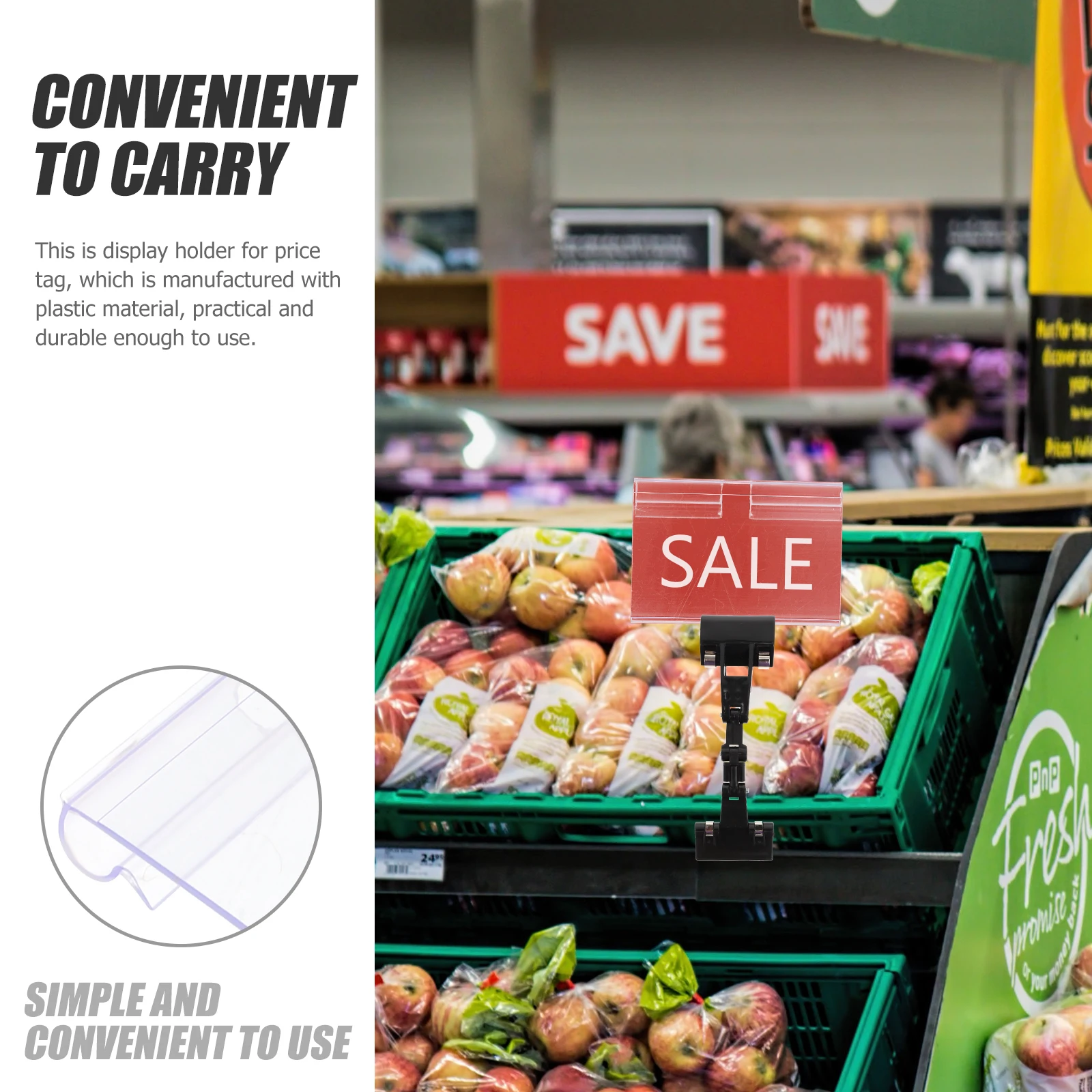 

50pcs Label Price Display Wear-Resistant Sign For Supermarket Store Shelf Tag Multifunctional Transparent Stand Reusable Price