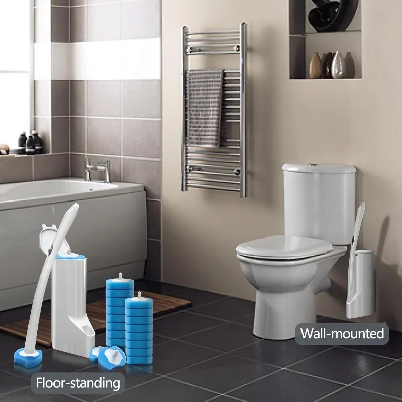 

Disposable Toilet Bowl Brush and Holder, Toilet Cleaning System-2 Toilet Bowl Wand