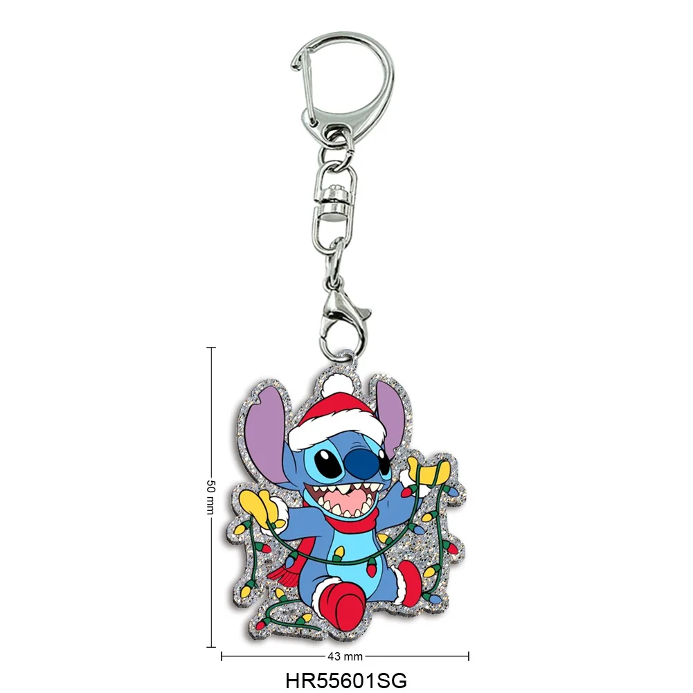 عيد الميلاد غرزة اللون بريق سلسلة مفاتيح مصنوعة من الأكريليك للحزب شارة عطلة مجوهرات حقيبة الديكور