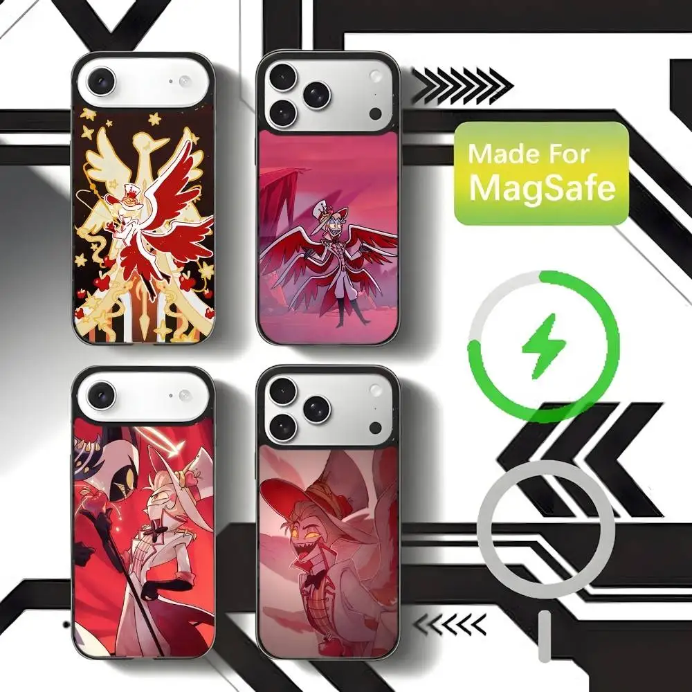 

Чехол для телефона H-HazbinS Lucifer для iPhone 17,16,15,14,13,12,11, Pro, Max, Plus, Mini,SE4,E с магнитной беспроводной зарядкой Magsafe