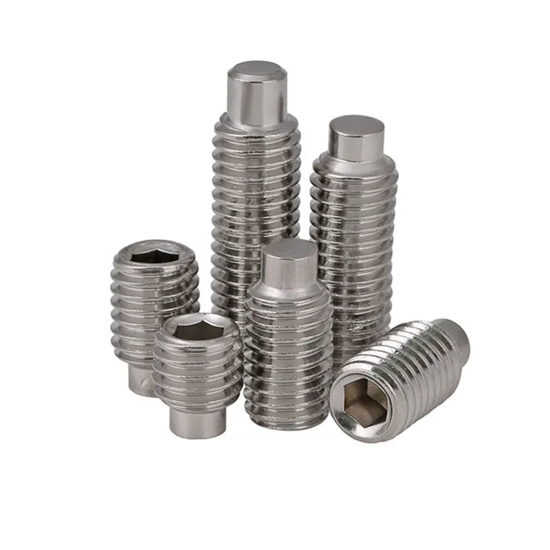 ステンレス鋼内六角ネジ,シリンダーエンド固定セット,凸型エンド固定,ヘッドレスネジ,M3-M10,din915 304, 10個