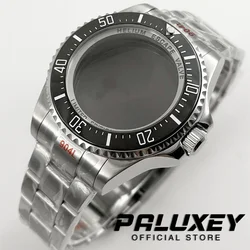 44MM Silver Sapphire Crystal DEEP SEA Homage Big Watch Case With Bracelet Compatible Fit NH35 NH36 NH34 NH38 NH39 NH70 Movement
