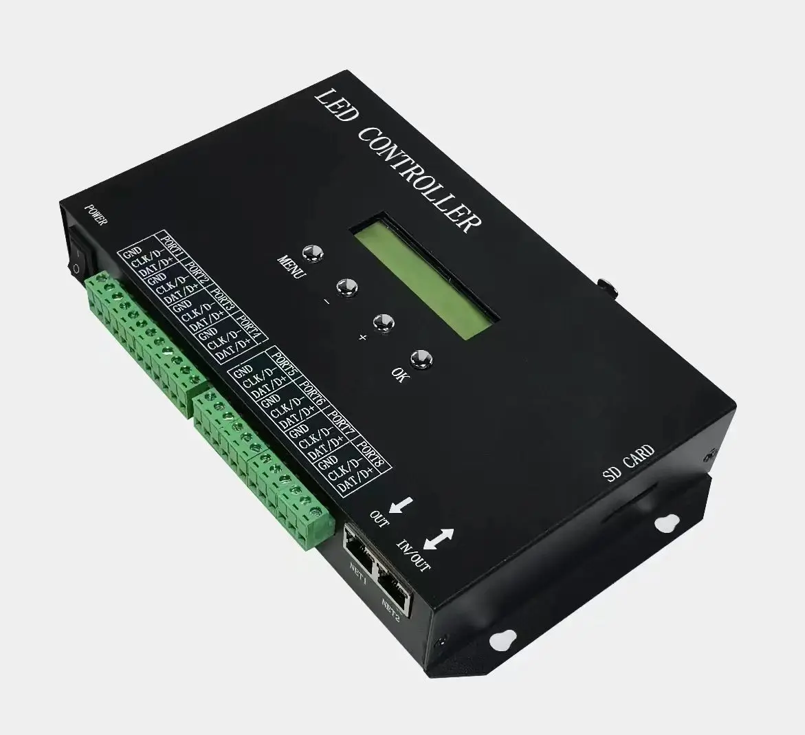 

H807SA Artnet To SPI Pixel Controller DMX512 H803SA 8 Port 8192 Pixels Controller Madrix For WS2811 WS2812 Addressable Led Strip