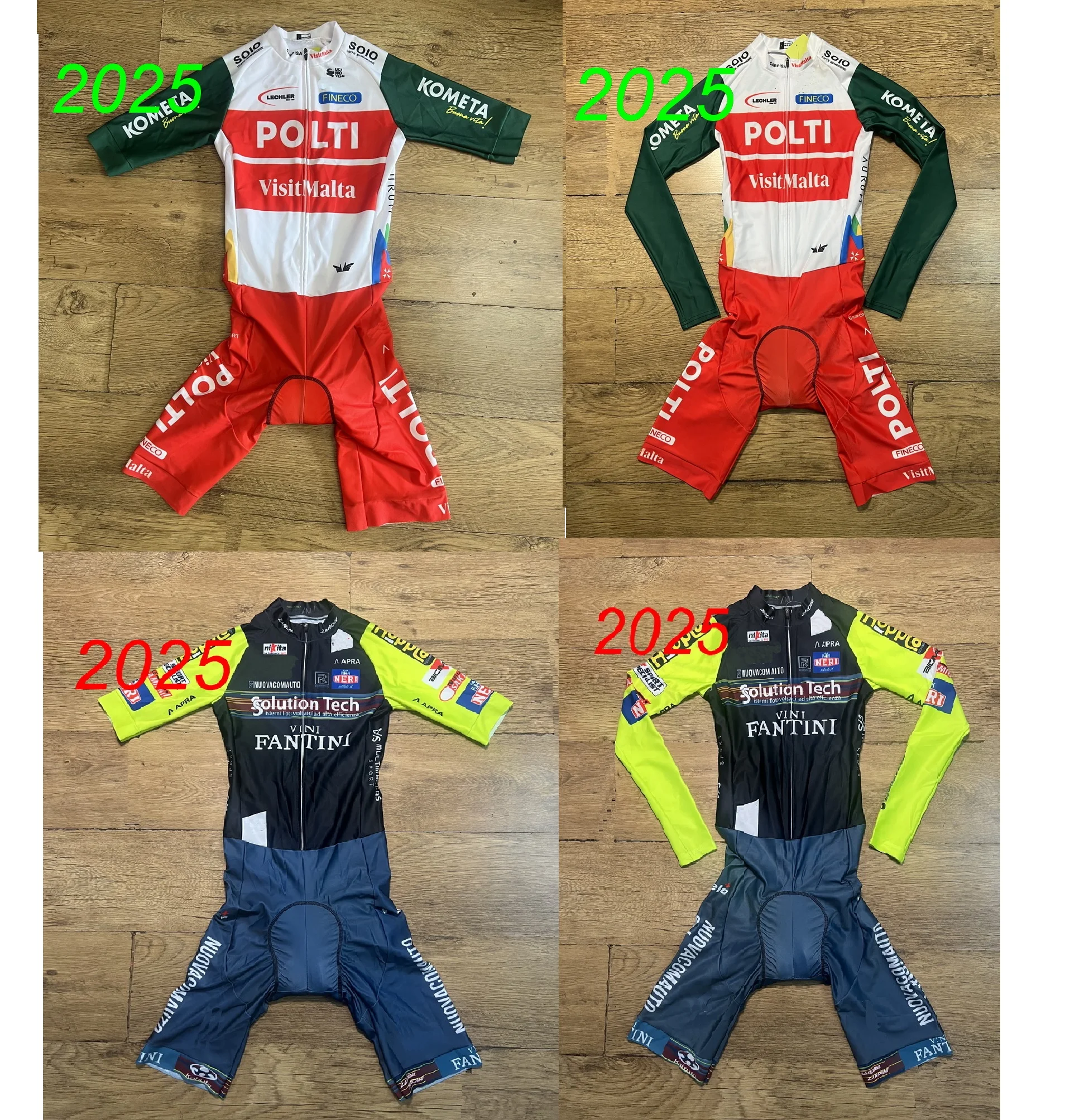 

LASER CUT 2025 Polti VisitMalta Solution Tech TEAM ДЛИННЫЕ ШОРТЫ С РУКАВОМ ВЕЛОСИПЕДНЫЙ комбинезон Боди