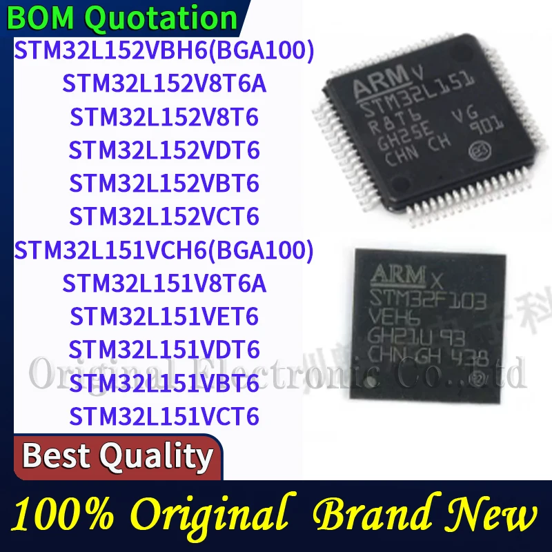 10pcs/lot STM32L152VBH6(BGA100) STM32L152V8T6A STM32L152V8T6 STM32L152VDT6  plastic casing Original  In stock High quality
