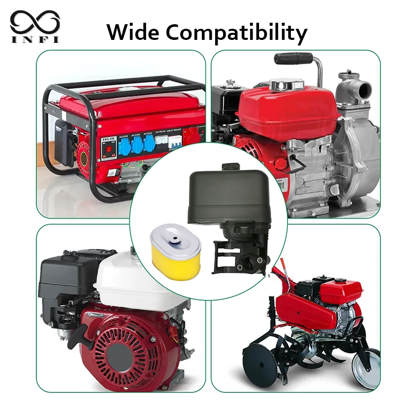 ชุดประกอบตัวเรือนกรองอากาศพร้อมไส้กรองอากาศ 2 ชิ้น แบบสองชิ้น ใช้ได้กับเครื่องยนต์ฮอนด้าซีรีส์ GX เครื่องตัดหญ้า