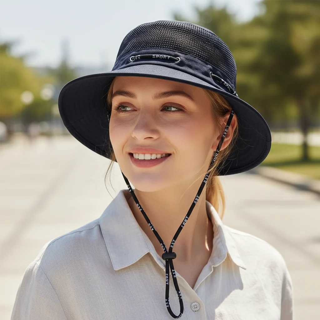 

High Quality Breathable Sun Hat Wide Brim Adjustable Bucket Hat UV Protect Fisherman Hat Unisex