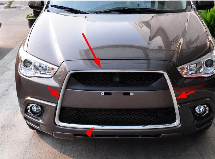 

ABS chrome grille trim around Racing grills light bar trim For 2010-2012 ASX