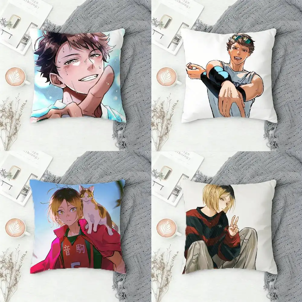 

H-Haikyuu-u Double-sided Printed Square Pillow Cover Decorative Cushion Cover for Sofa Bedroom Bedside