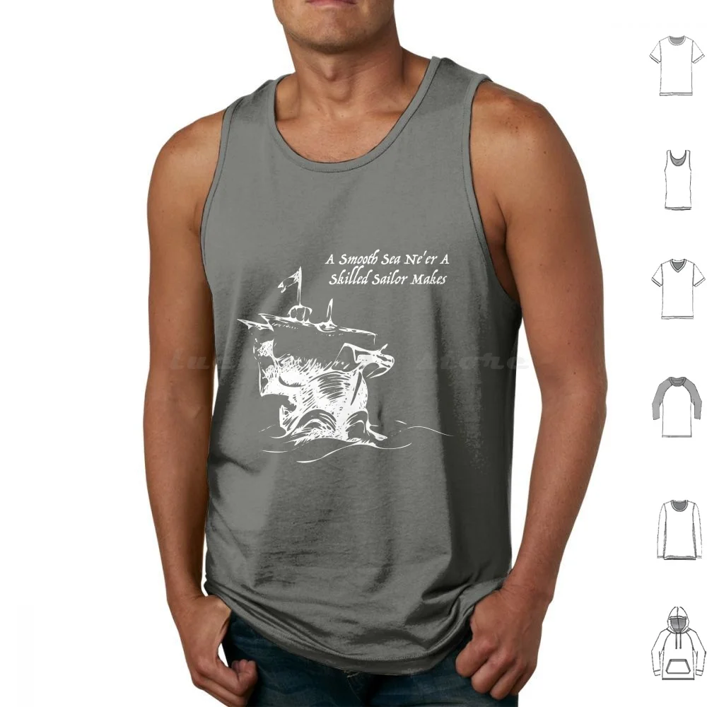 A Smooth Sail Ne'er A Skilled Sailor Makes Tank Tops Print Cotton Sailor Pirate Pirates Entrepreneur Business