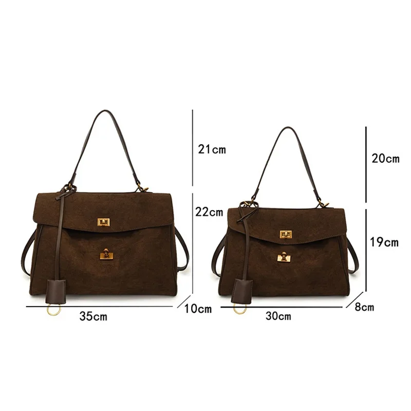 Light Luxury Vintage Tote Bag Popular New European America Large-capacity Shoulder Bag High-quality Pu Suede Matte Crossbody Bag