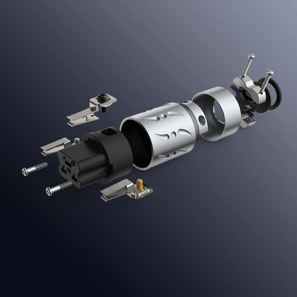 فيبورغ x1PCS سبائك الألومنيوم 99.99% VF521 النحاس النقي 20A أنثى IEC موصل HIFI التيار المتناوب قابس الطاقة