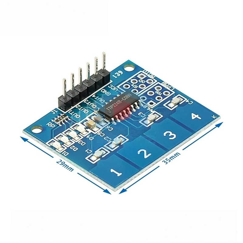 TTP224 4-Kanal Kapazitiver Touch-Schalter Digitales Touch-Sensor-Modul 4-Bit – Detail 2