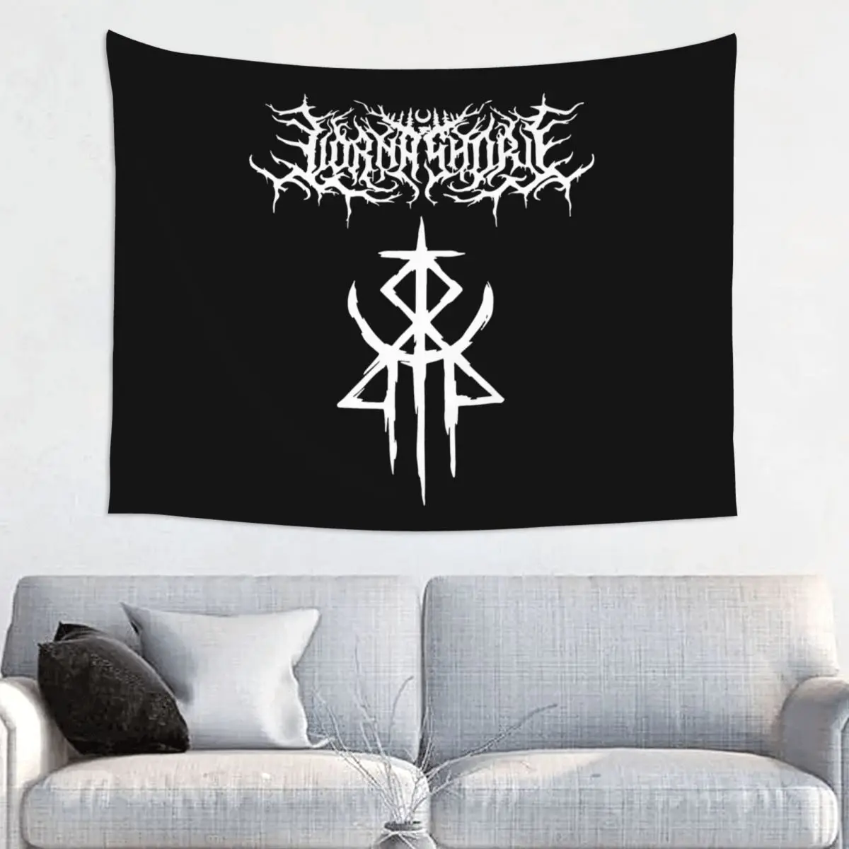 Lorna Shore Immortel Tapestry Hippie Polyester Wall Hanging Room Decor Table Cover Psychedelic Wall Tapestry