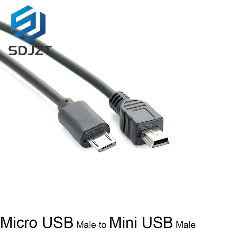 Hot sale 1pc Micro USB Male To Mini USB Male Data Adapter Converter Cable Cord Data Cable 25cm