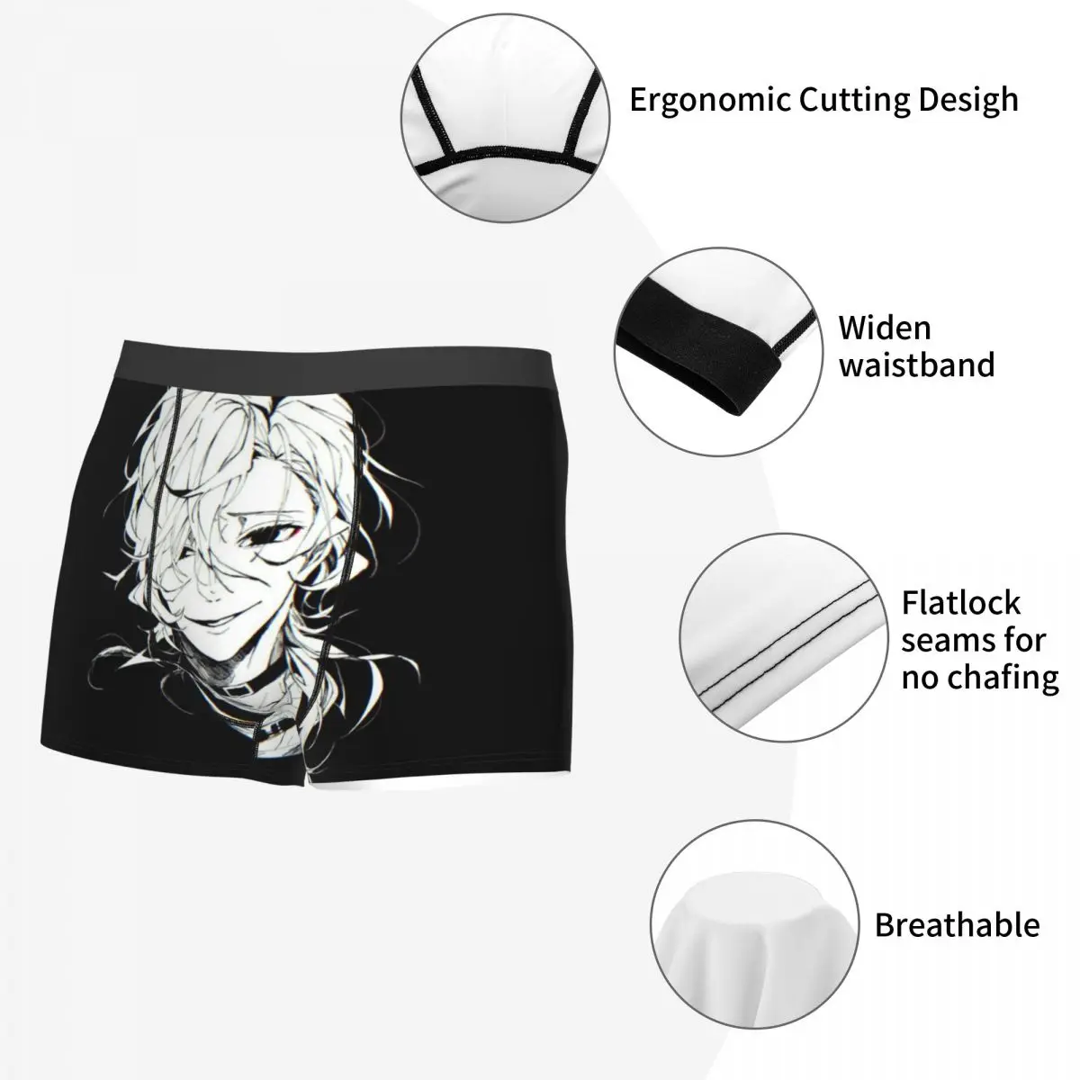 Bungou Stray Dogs Chuuya Nakahara-Sous-vêtements pour hommes, impression respirante 402, haute qualité, cadeau d'urgence