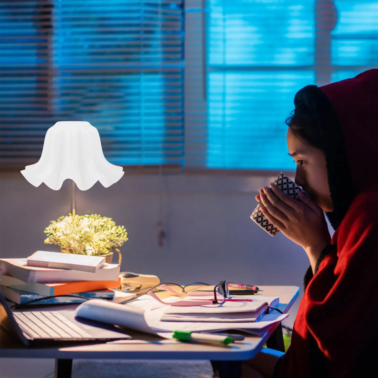 

Acrylic Lampshade Replacement Cover Wall Cute Ceiling Decorative Light Shades for Floral Pendant E27 Plastic White