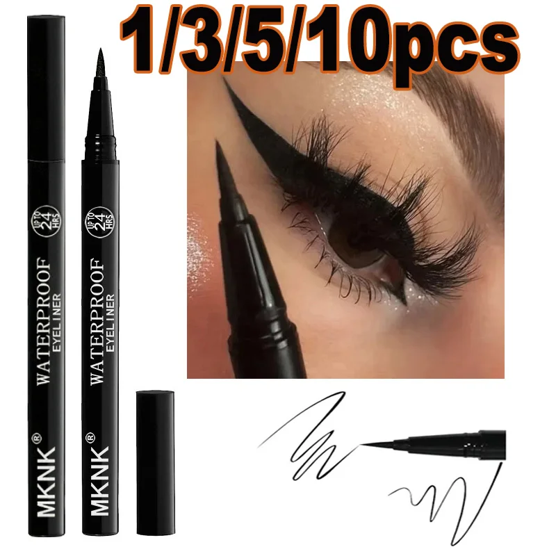 Quick-dry Eyeliner Long Lasting Smooth Matte Eye Liner Waterproof Anti Smudge Liquid Eyeliner Pen Eyes Cosmetics 1/3/5/10pcs