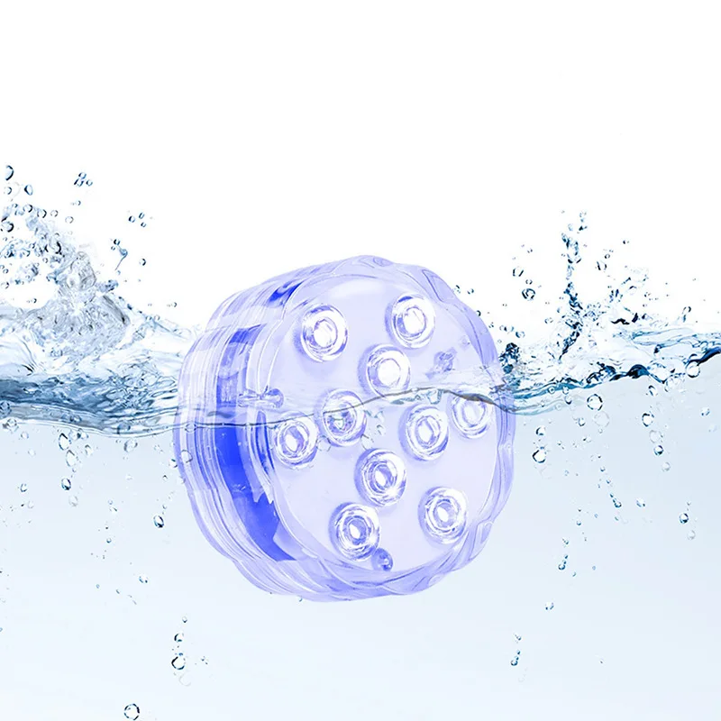 10 المصابيح RGB Led أضواء غاطسة تحت الماء ليلة مصباح حديقة أضواء حمام السباحة لحفل الزفاف زهرية القوس