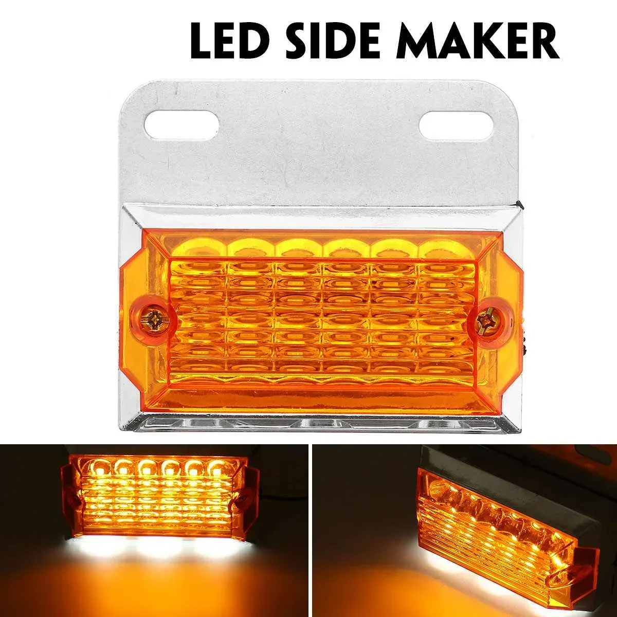 15 LED 24V Signal Lamp Auto Trailer Truck Lorry Side Marker Light Car External Lights Squarde Warning Tail Light
