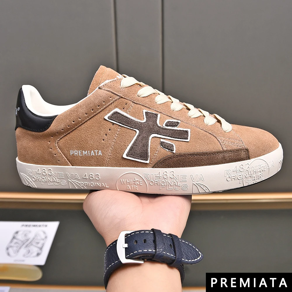 PREMIATA-zapatos planos de punta Baja para hombre, calzado informal con cordones, estilo Retro, para monopatín, para exteriores