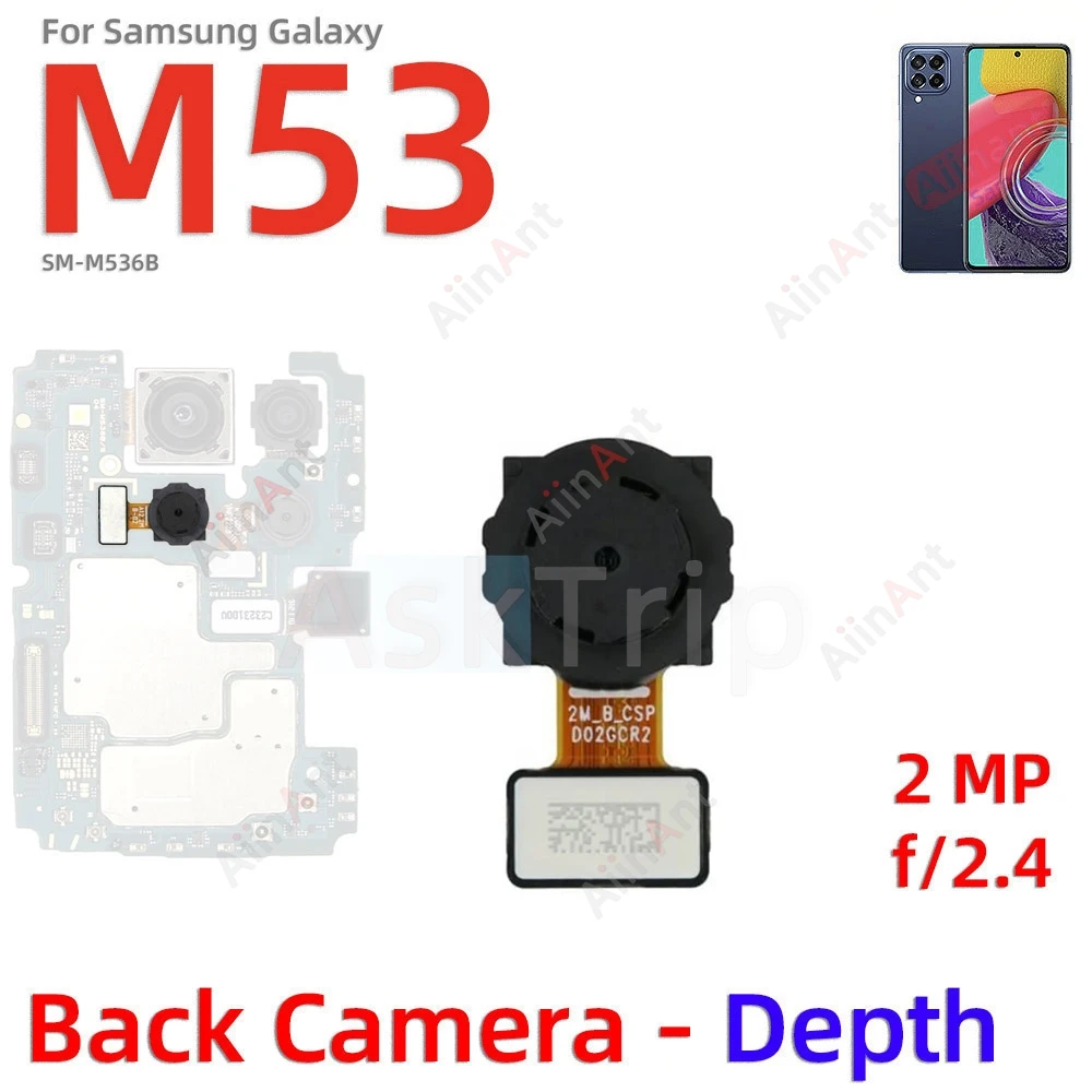 Macro Depth Wide Main Small Front Back Rear Camera Flex Cable For Samsung Galaxy M51 M53 M515F M526B 4G 5G