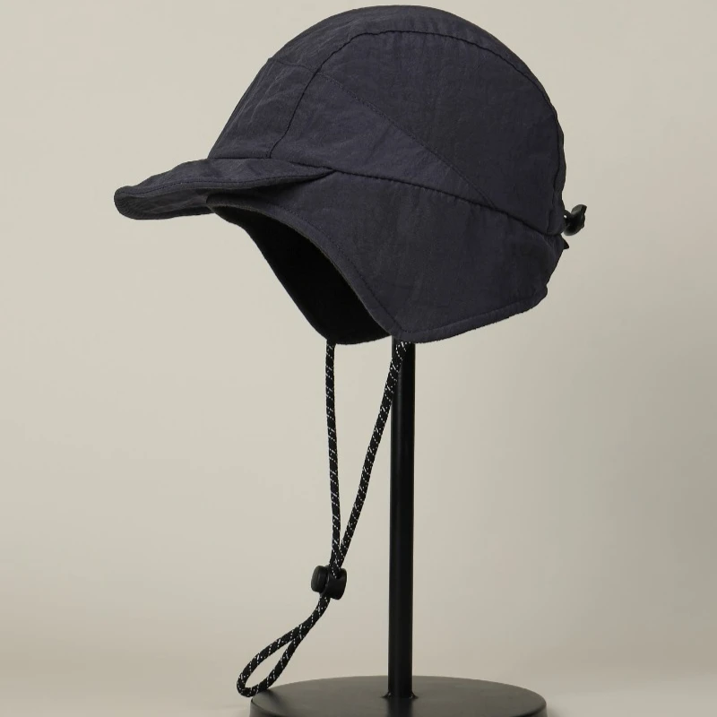 Neue einfache warme Ohrenschutz-Fliegermütze, Winter-Outdoor-Fahrrad-Schnürmütze, warme, weiche Baseballkappe für Männer und Frauen – Detail 6