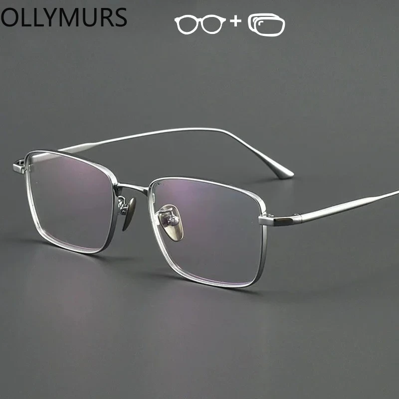 OLLYMURS Men Women Myopia Hyperopia Progressive Optical Prescription Glasses Fashion Titanium Anti-Reflective Anti-UV Eyeglasses