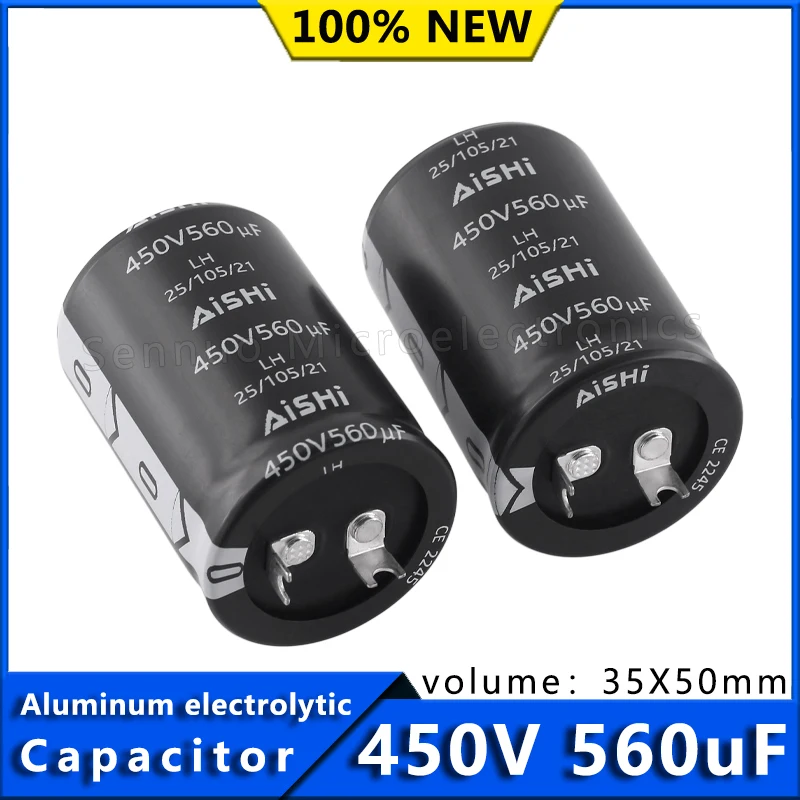 1Pcs 450v 560uf Brand new high voltage electrolytic capacitors Aluminum electrolytic capacitors 560uf 450v Volume 35mmx50mm