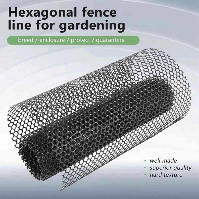 

network15.7 Inch X 10FT Plastic Chicken Fence Mesh,Hexagonal Fencing Wire for Gardening, Poultry, Chicken Wire Frame Black