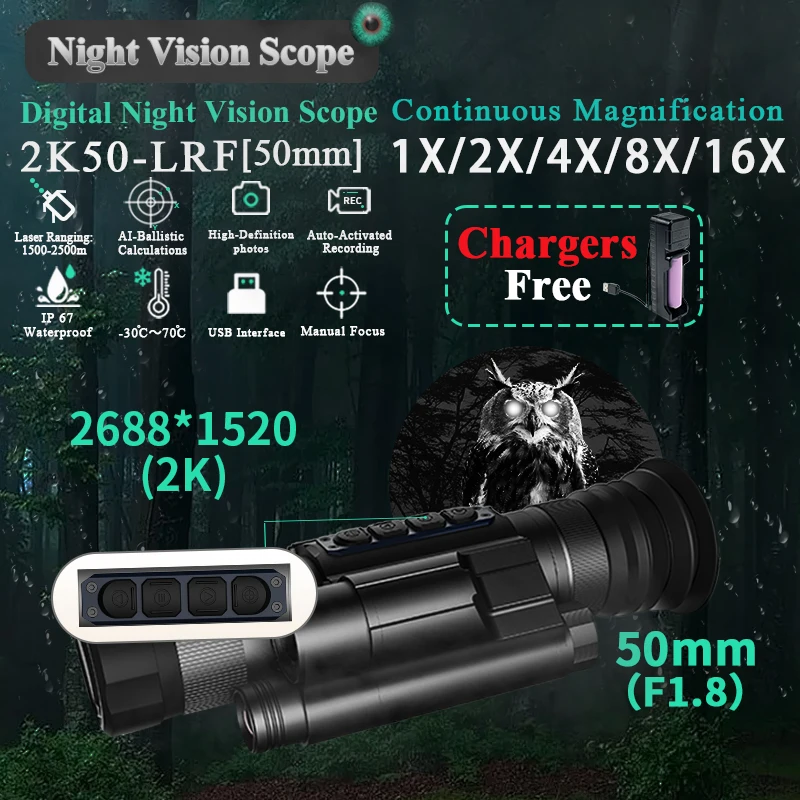 Digital Night Vision Camera  Eyepiece Focusing different vision users can clearly see the OLED display turn the focus wheel