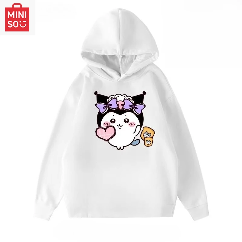 

Chiikawa Usa Chi Momoga joint Pacha Dog Pudding joint children's two-dimensional plus velvet hooded autumn and winter sweatshirt