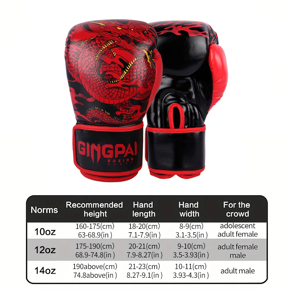 10/12/14oz Boxing Gloves Professional Adult Sanda Muay Thai Fighting Gloves Men and Women Training Sandbag Free Fight MMA