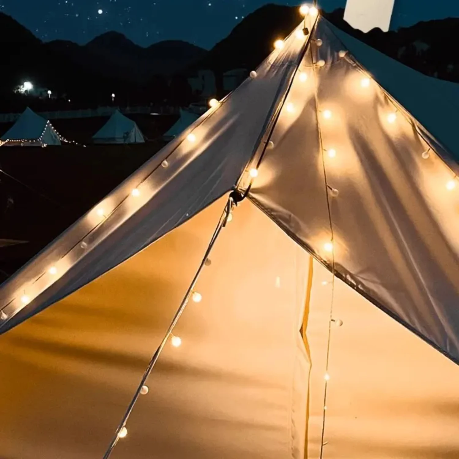 Outdoor Camping Tent Atmosphere Lights  Lights Birthday String Lights Camping Warm Light Small round Lights Party Decoration