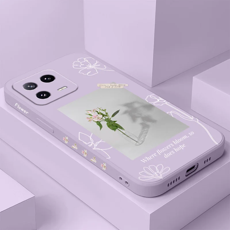 

Aquarius Flower Phone Case For Xiaomi Mi 15 14 14T 13 13T 12 12X 12T 12S 11 11T 10 10T 9 9T Pro Lite Liquid Silicone Cover