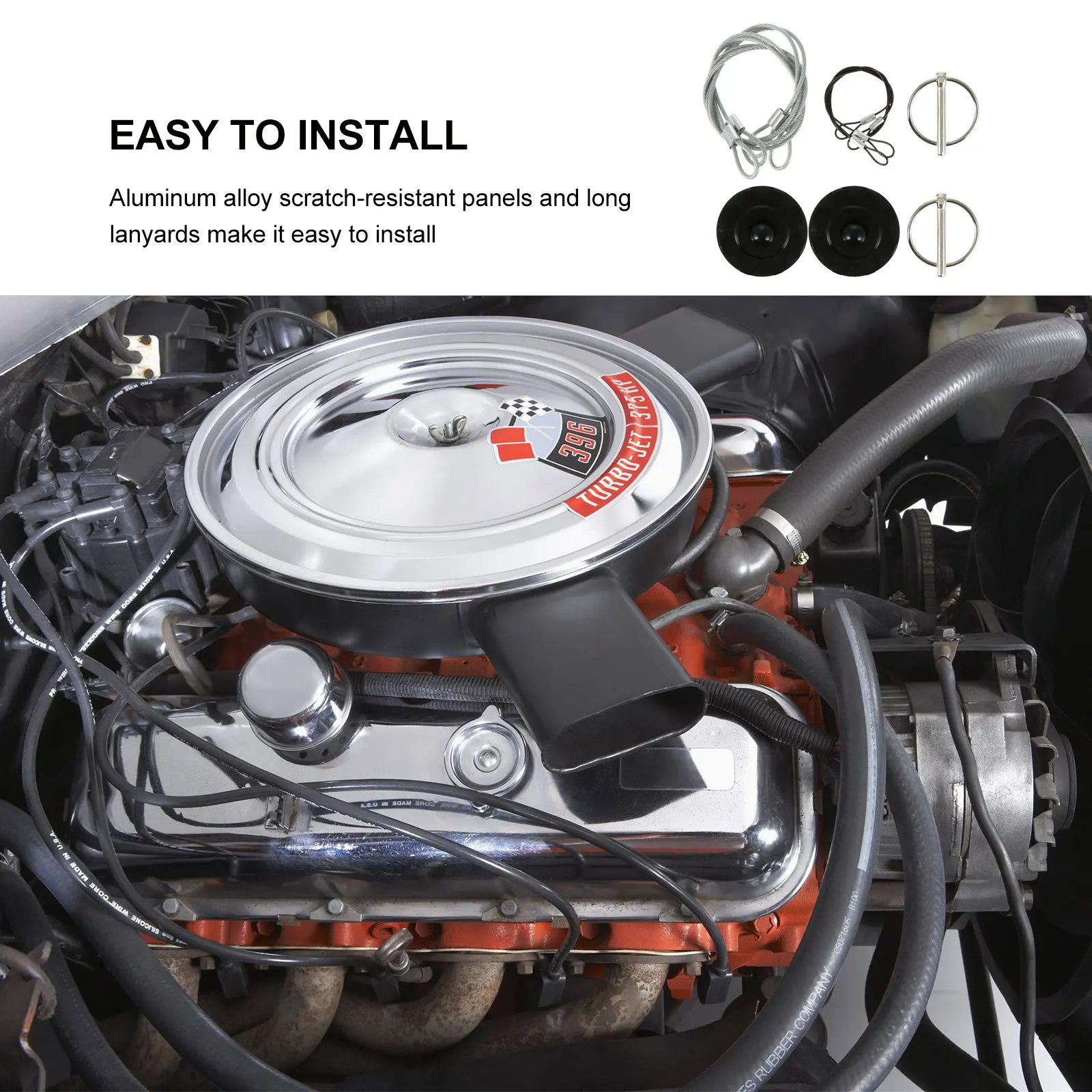

Aluminum Alloy Hood Pin Locks Bonnet Lock Kit For Carbon Fiber Glass Cover Scratch Resistant Engine Compartment Protection