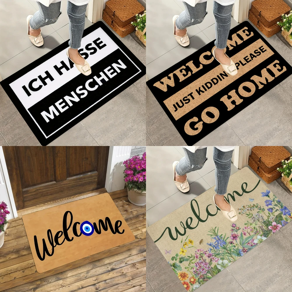 1 Pcs of Evil Eye Door Mat WELCOME Rug Living Room Bedroom E