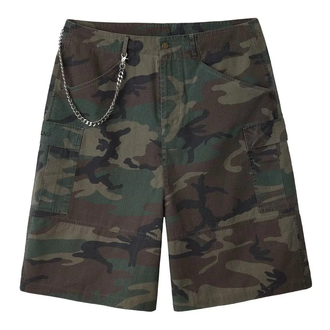 Pantalones góticos de camuflaje para hombres, pantalones casuales sueltos, patrón de gran tamaño impreso, hip-hop, moda popular, high street, y2k, verano, nuevo