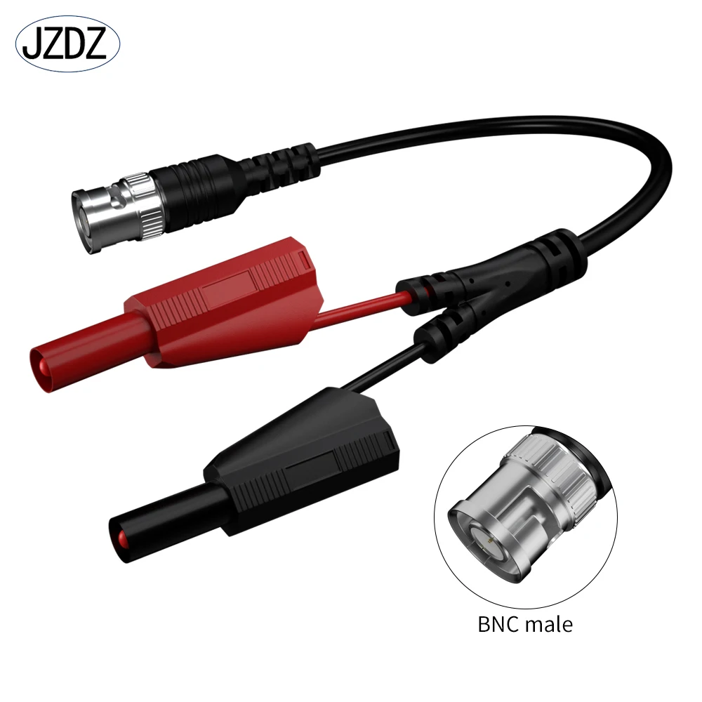 JZDZ 100CM BNC Male Plug to Dual 4MM Stackable Banana Plug Low Loss Coaxial Cable Test Lead Connectors for Oscilloscope J.70046.